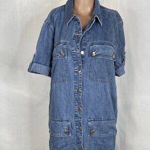 Veronica Beard Warren Denim Mini Dress • Size 14 • Blue